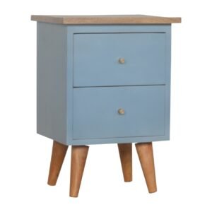 Szafka nocna z litego drewna mango – dębowa, 35 cm — model IN975