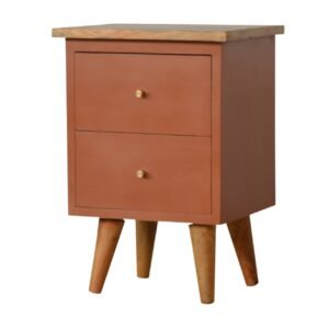 Szafka nocna z litego drewna mango – dębowa, 35 cm — model IN977