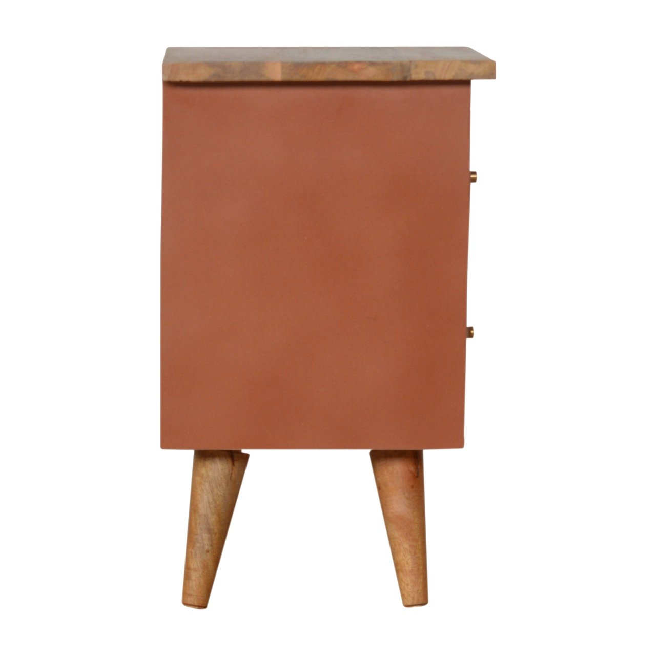 Szafka nocna z litego drewna mango – dębowa, 35 cm — model IN977 - obrazek 7