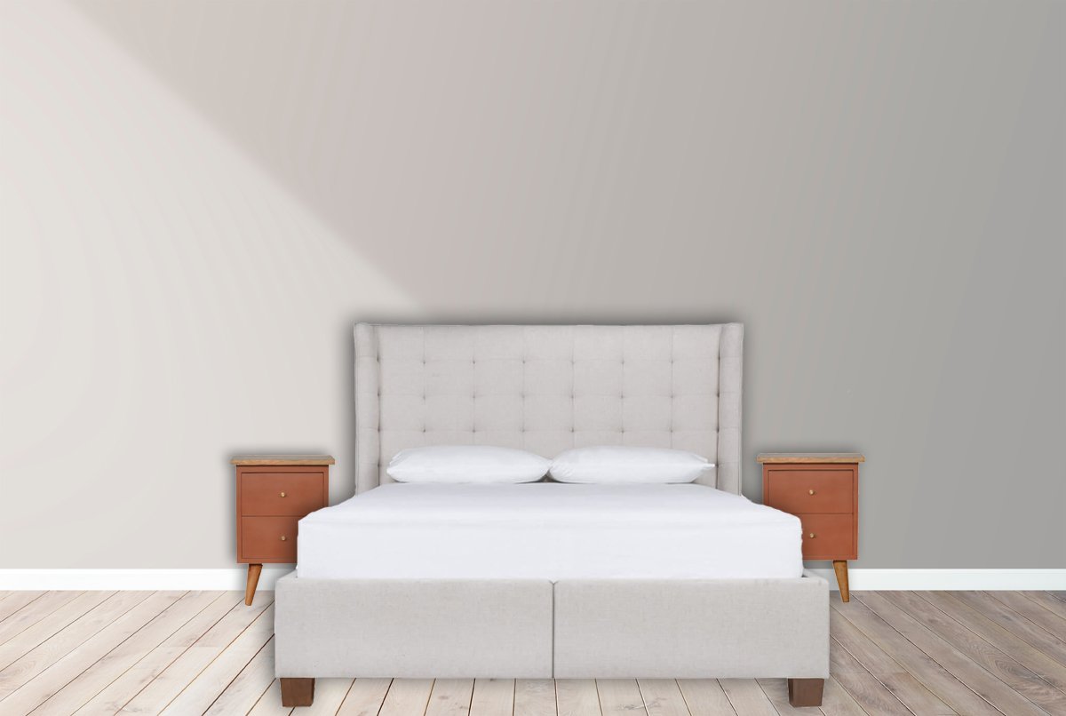 Szafka nocna z litego drewna mango – dębowa, 35 cm — model IN977 - obrazek 11