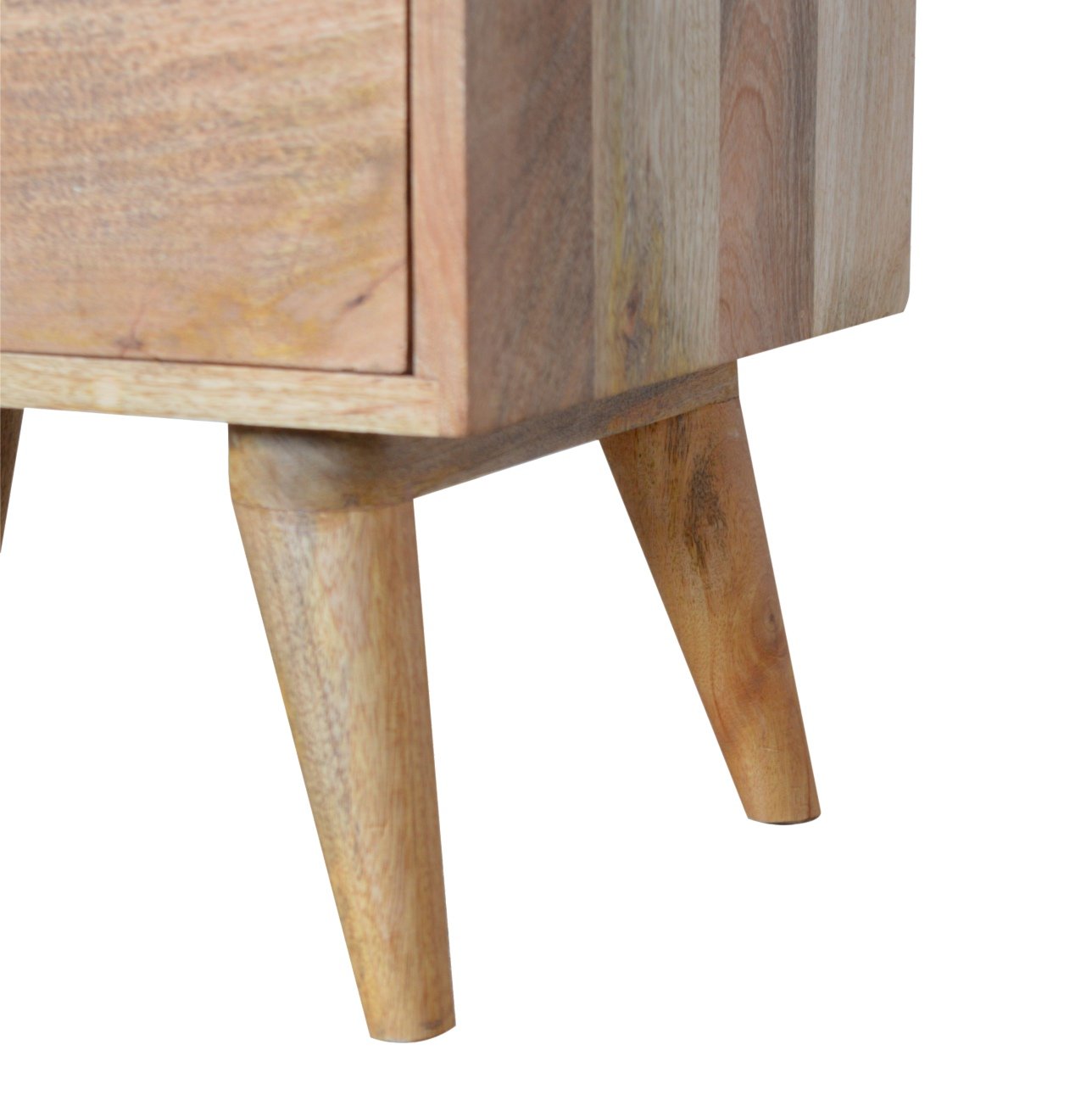 Szafka nocna z litego drewna mango – dębowa, 45 cm — model IN981 - obrazek 6