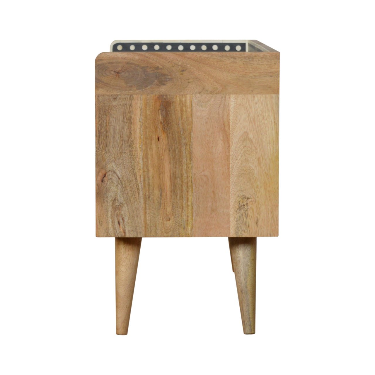 Szafka RTV z litego drewna mango – dębowa, 90 cm — model IN983 - obrazek 7