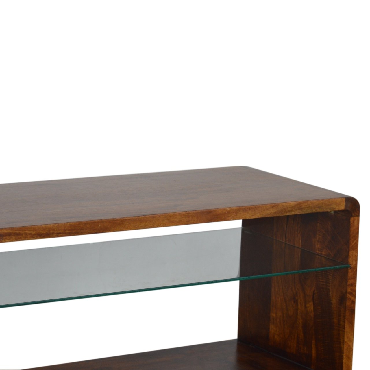 Szafka RTV z litego drewna mango – kasztanowa, 85 cm — model IN991 - obrazek 4