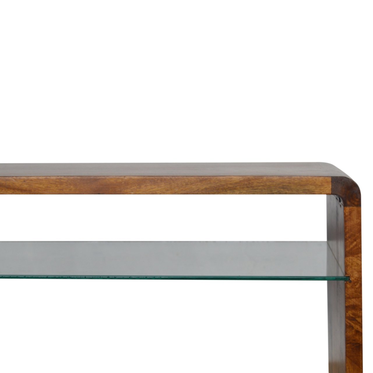Szafka RTV z litego drewna mango – kasztanowa, 85 cm — model IN991 - obrazek 6