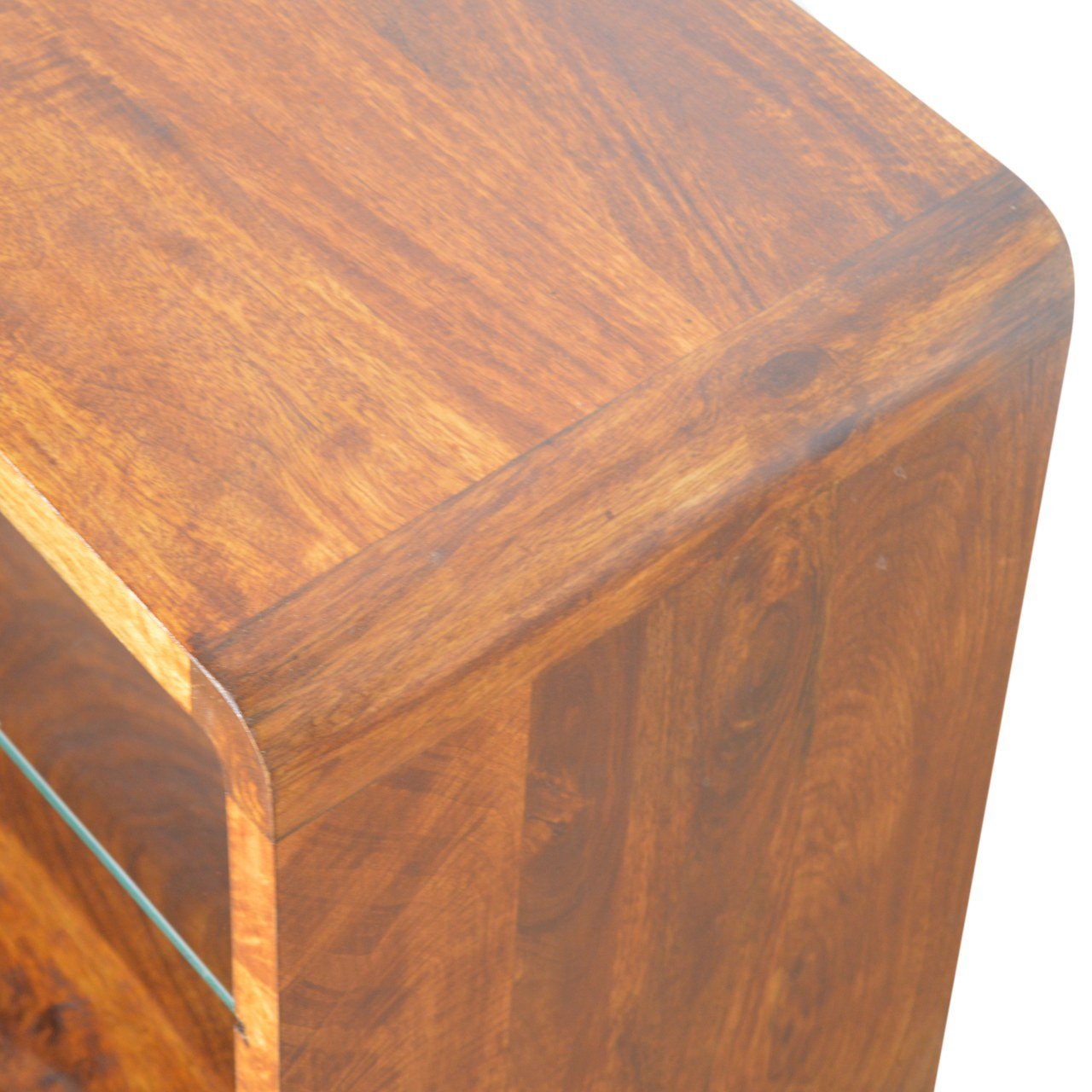Szafka RTV z litego drewna mango – kasztanowa, 85 cm — model IN991 - obrazek 8