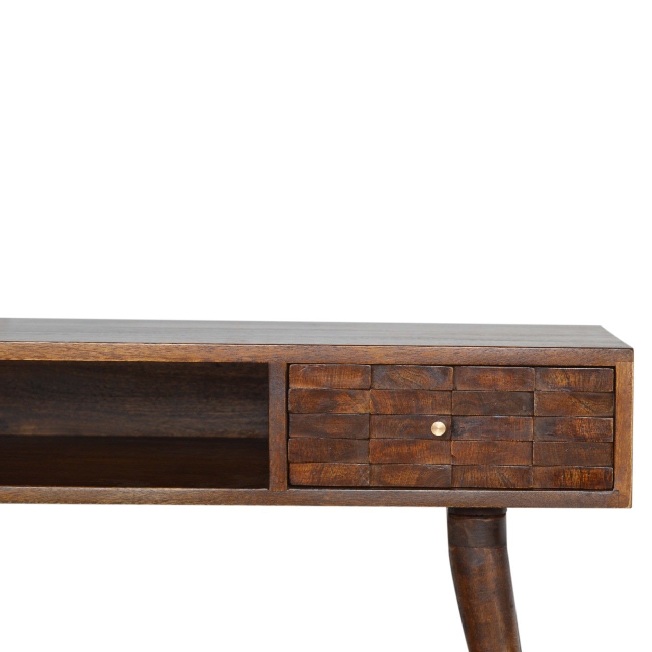Biurko z litego drewna mango – kasztanowe, 88 cm — model IN995 - Image 6