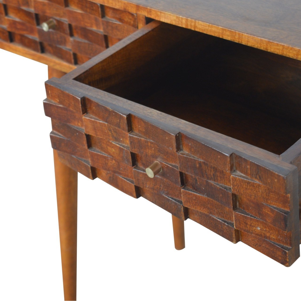 Konsola Artisan IN996 – lite drewno mango, wykończenie kasztanowe - Image 6