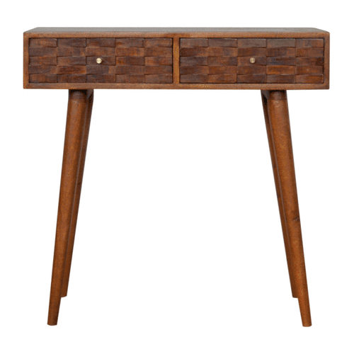 Konsola Artisan IN996 – lite drewno mango, wykończenie kasztanowe - Image 9