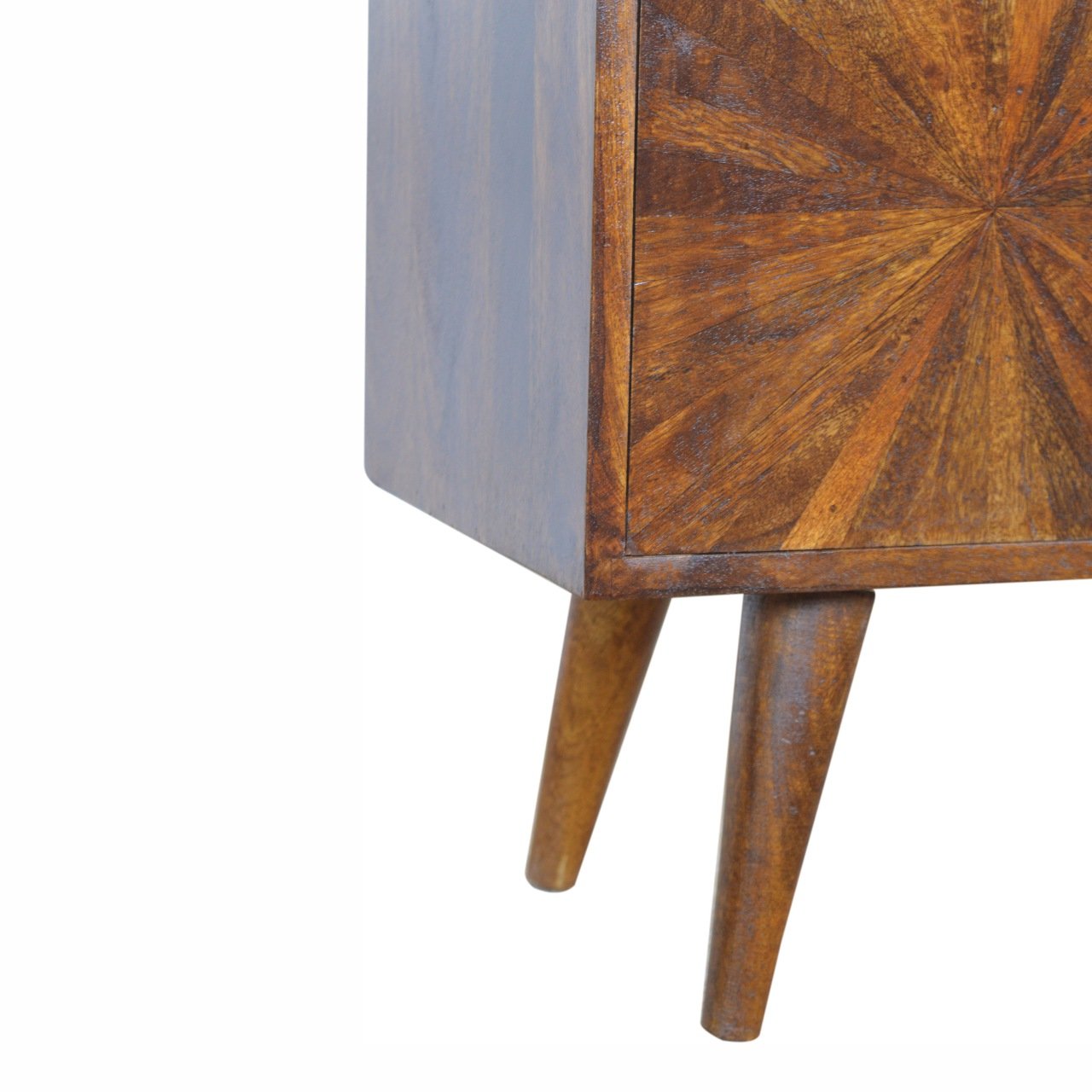Szafka RTV z litego drewna mango – kasztanowa, 110 cm — model IN998 - obrazek 5