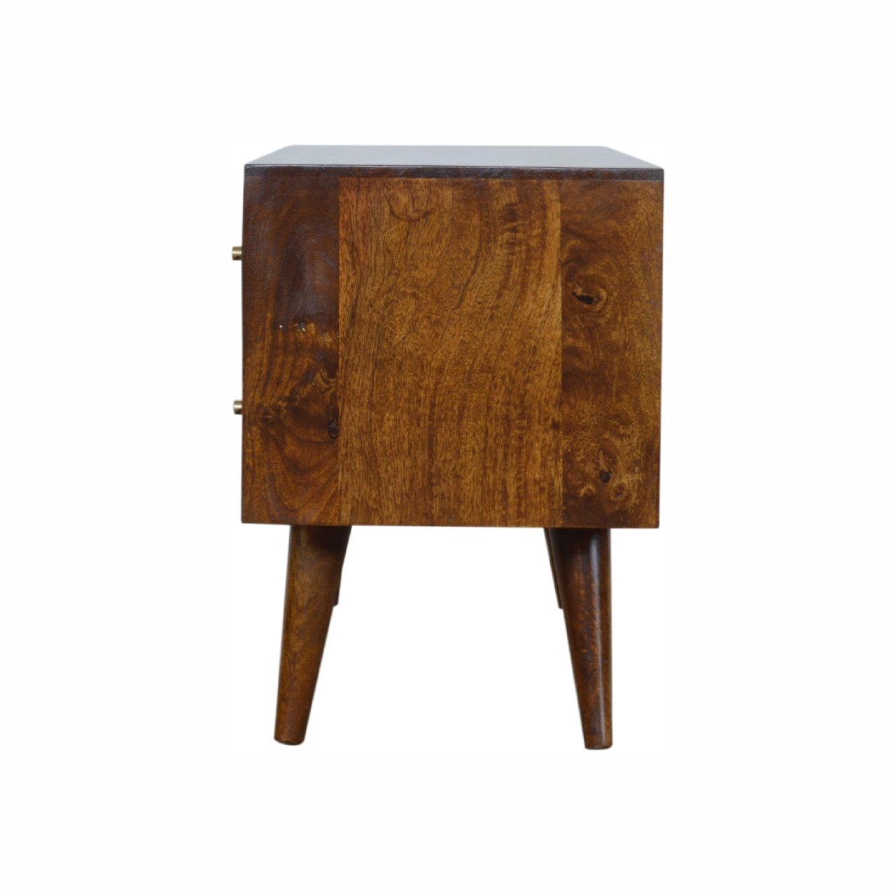 Szafka RTV z litego drewna mango – kasztanowa, 110 cm — model IN998 - obrazek 8
