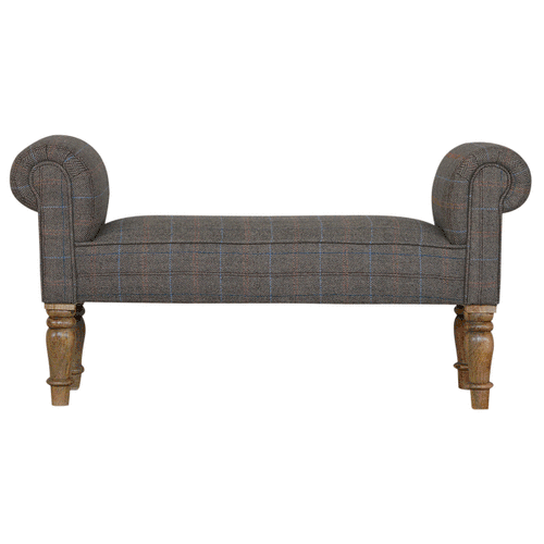 Ławka Artisan IN058 – drewno i tkanina obiciowa, wykończenie tweed wielobarwny - obrazek 11
