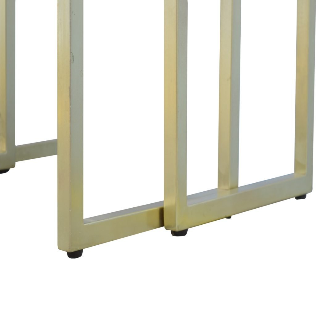 Stolik kawowy z litego drewna mango – kasztanowy, 120 cm — model IN302 - Image 4
