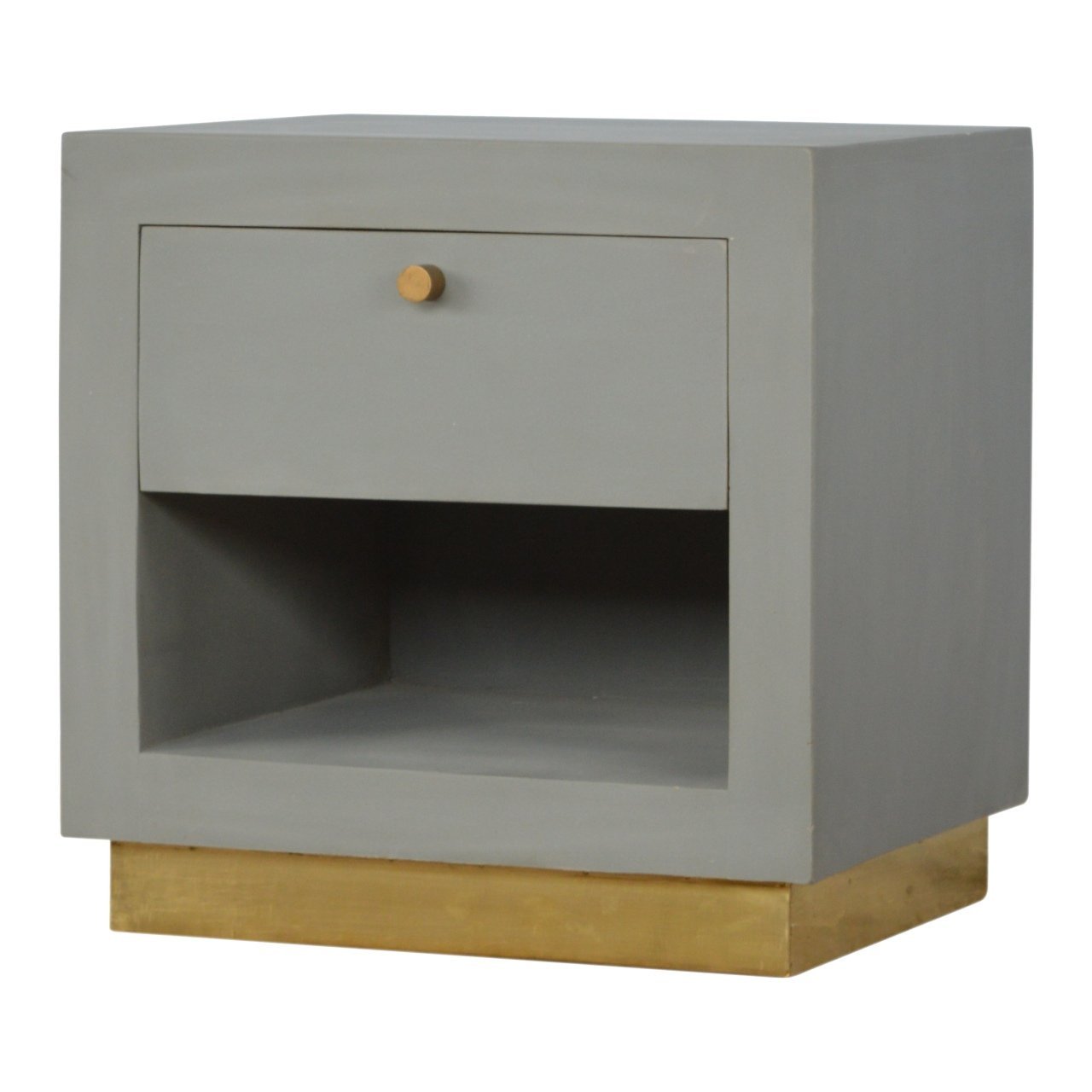 Szafka nocna z litego drewna mango – 45 cm — model IN472 - obrazek 2