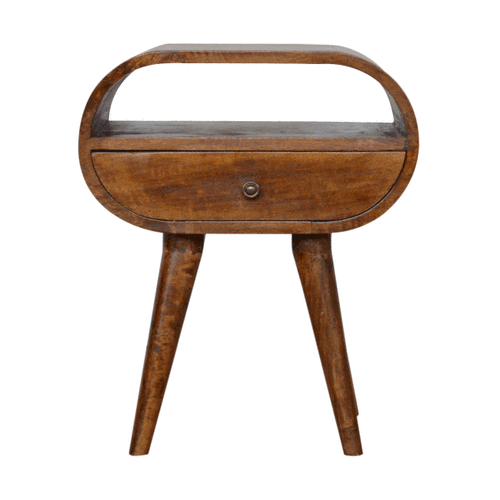 Szafka nocna z litego drewna mango – kasztanowa, 45 cm — model IN902 - Image 9