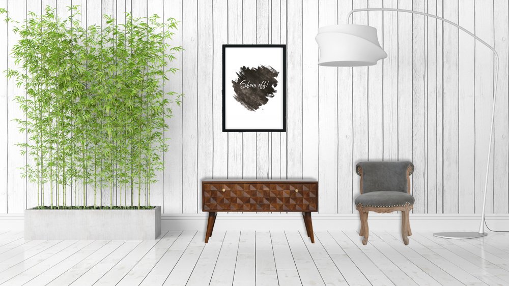 Ławka z litego drewna mango – kasztanowa, 90 cm — model IN789 - obrazek 10