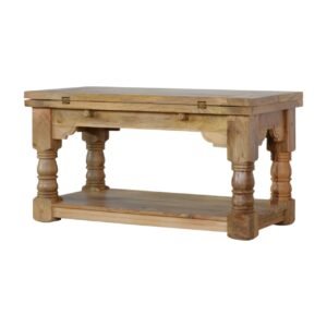 Stolik kawowy Artisan ASB306 – lite drewno mango, wykończenie dębowe
