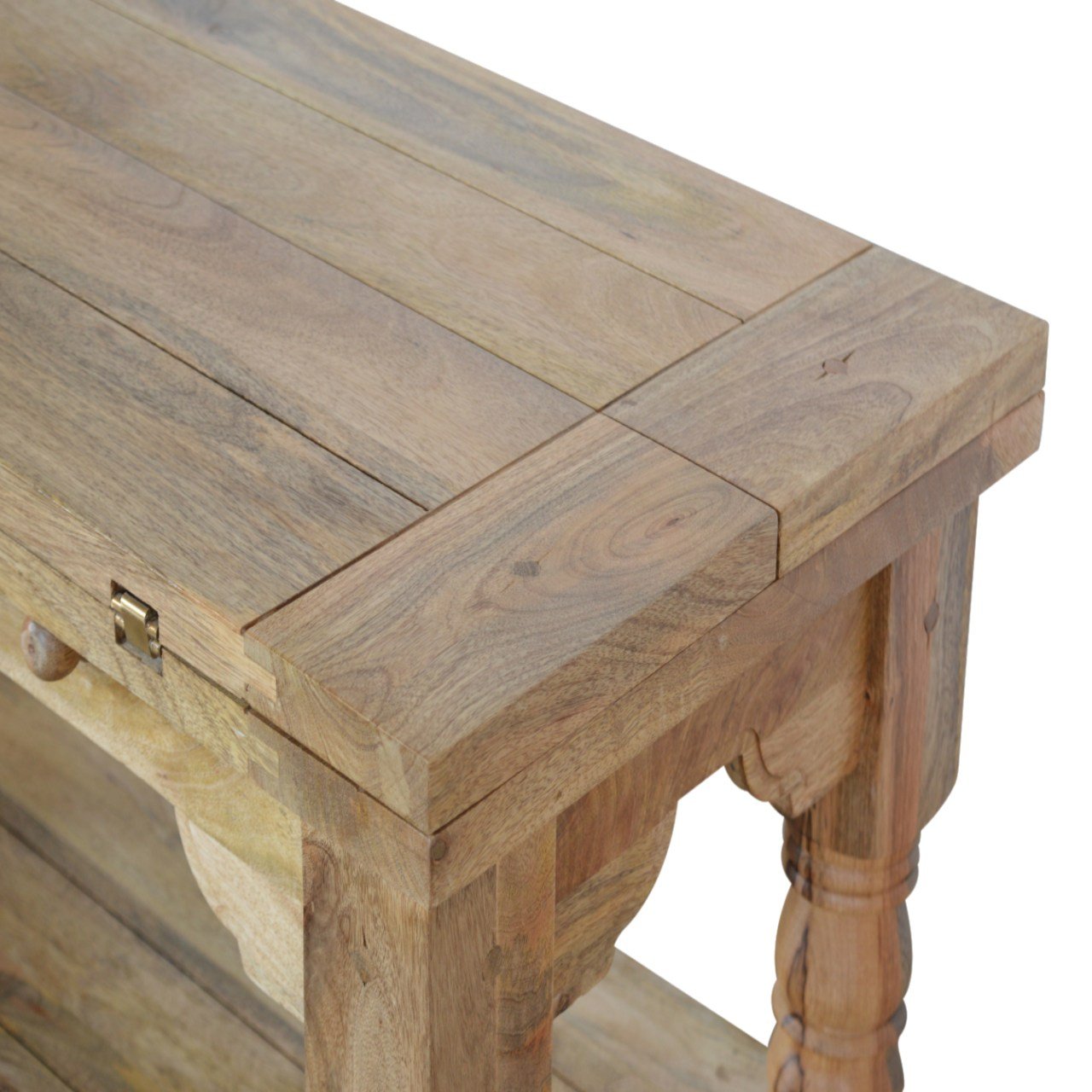 Stolik kawowy Artisan ASB306 – lite drewno mango, wykończenie dębowe - Image 6