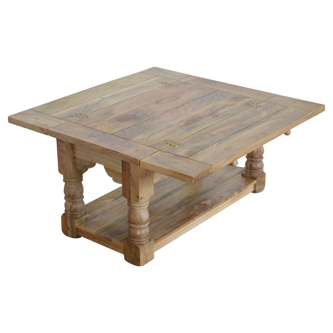 Stolik kawowy Artisan ASB306 – lite drewno mango, wykończenie dębowe - Image 4
