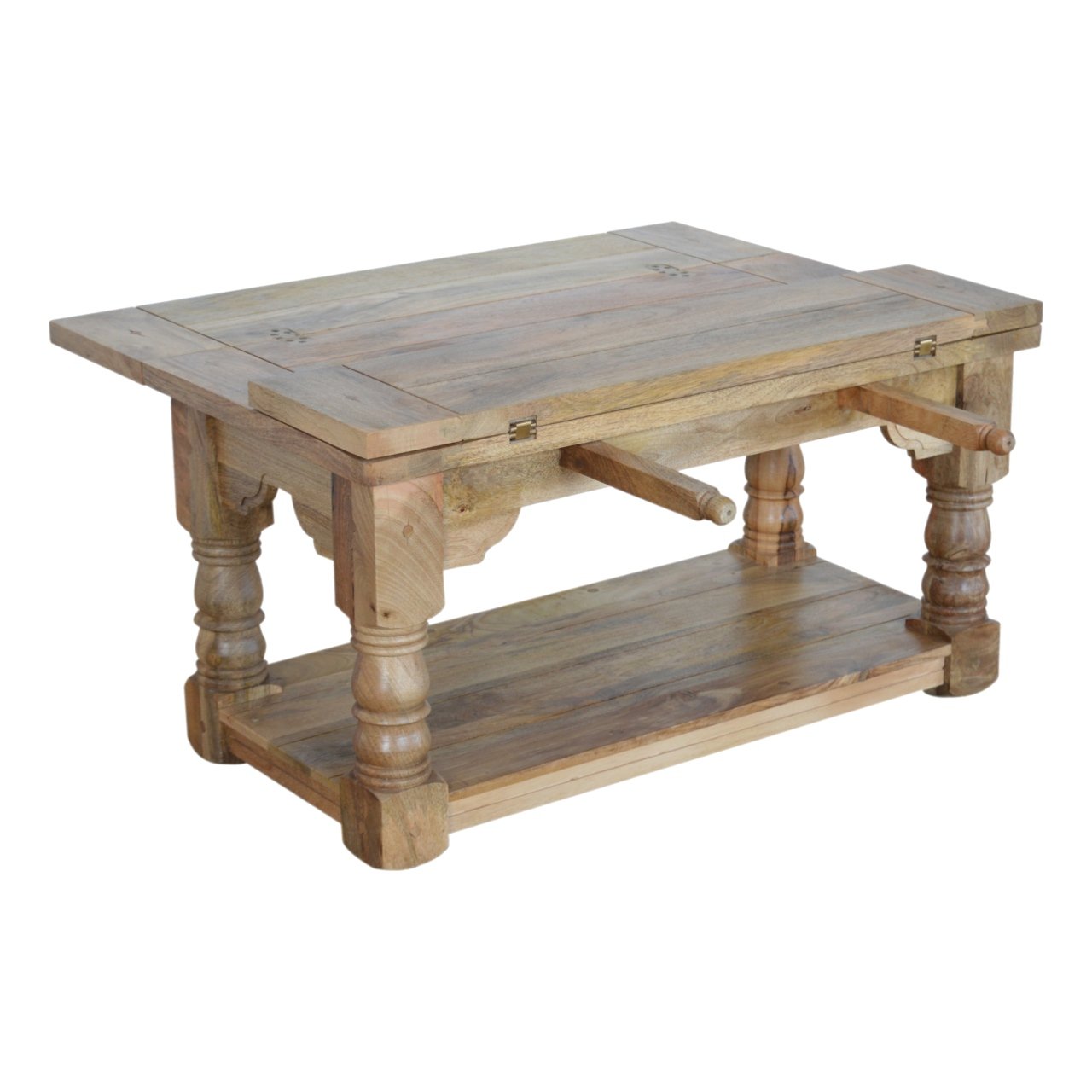 Stolik kawowy Artisan ASB306 – lite drewno mango, wykończenie dębowe - Image 3