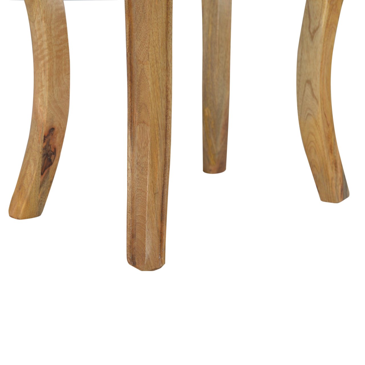 Pufa z litego drewna mango – dębowa, 42 cm - Image 2