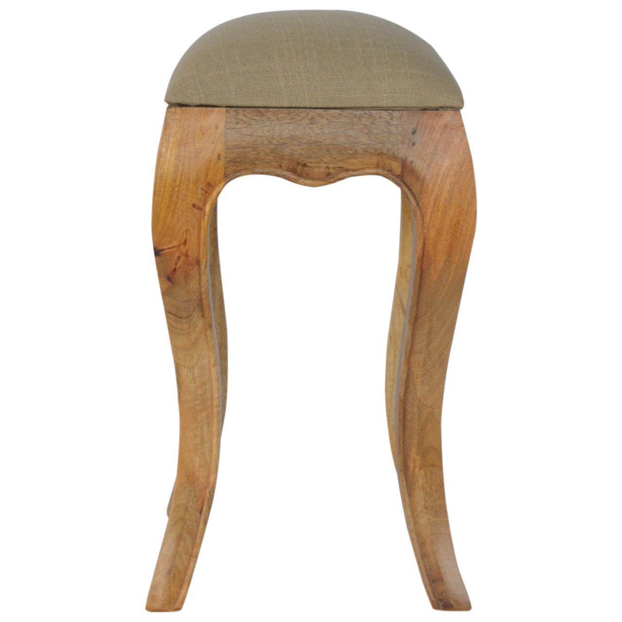 Pufa z litego drewna mango – dębowa, 42 cm - Image 4