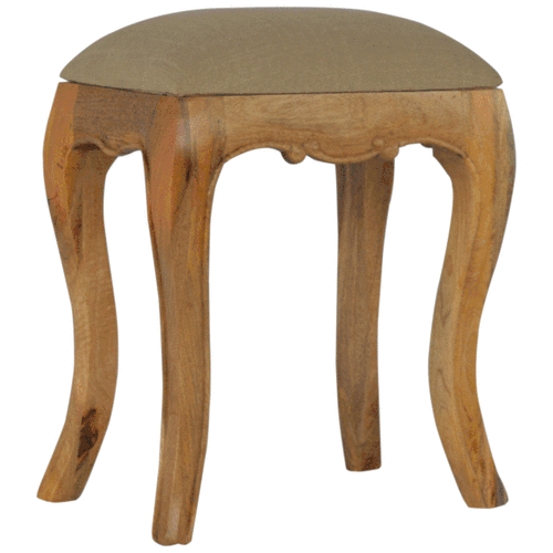 Pufa z litego drewna mango – dębowa, 42 cm - Image 5