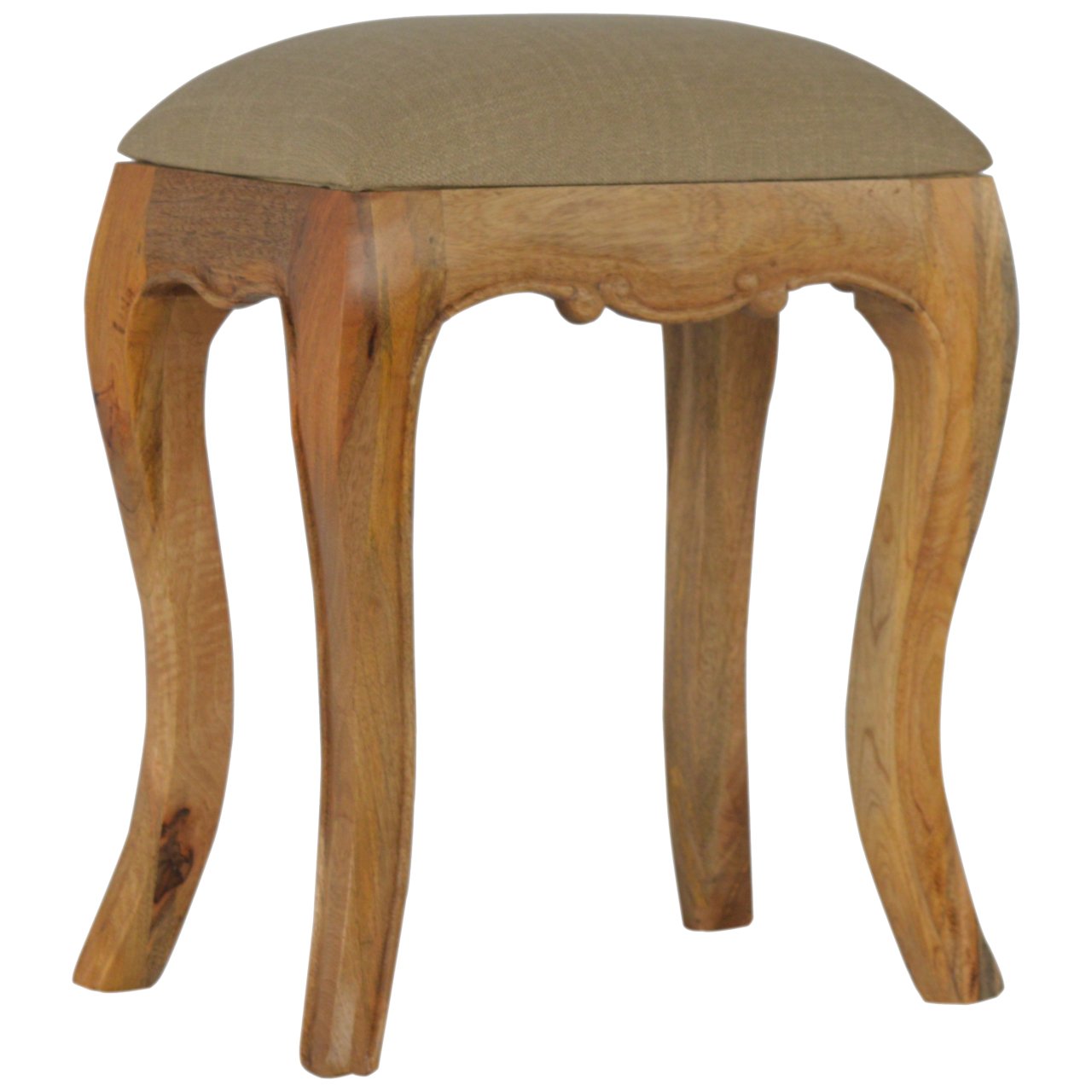 Pufa z litego drewna mango – dębowa, 42 cm