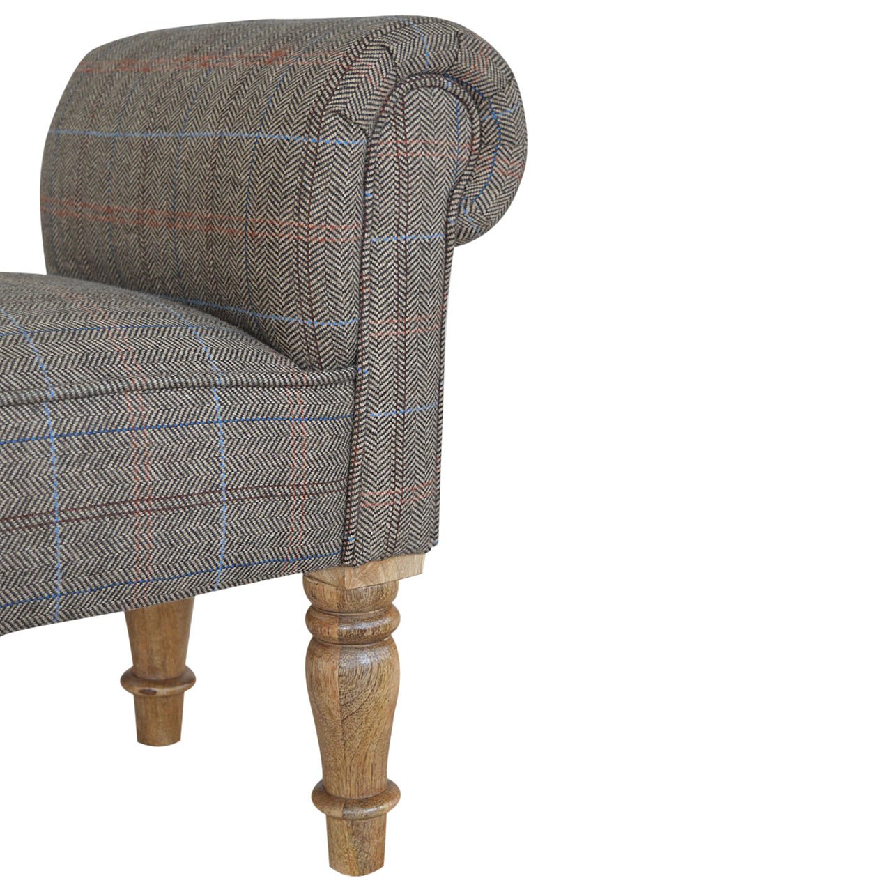 Ławka Artisan IN058 – drewno i tkanina obiciowa, wykończenie tweed wielobarwny - obrazek 3