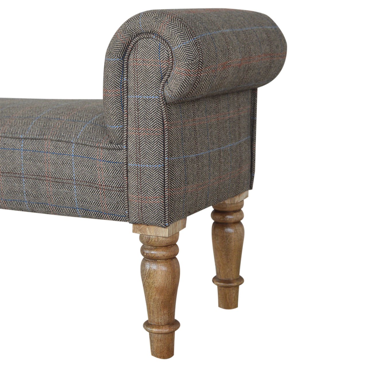Ławka Artisan IN058 – drewno i tkanina obiciowa, wykończenie tweed wielobarwny - obrazek 4