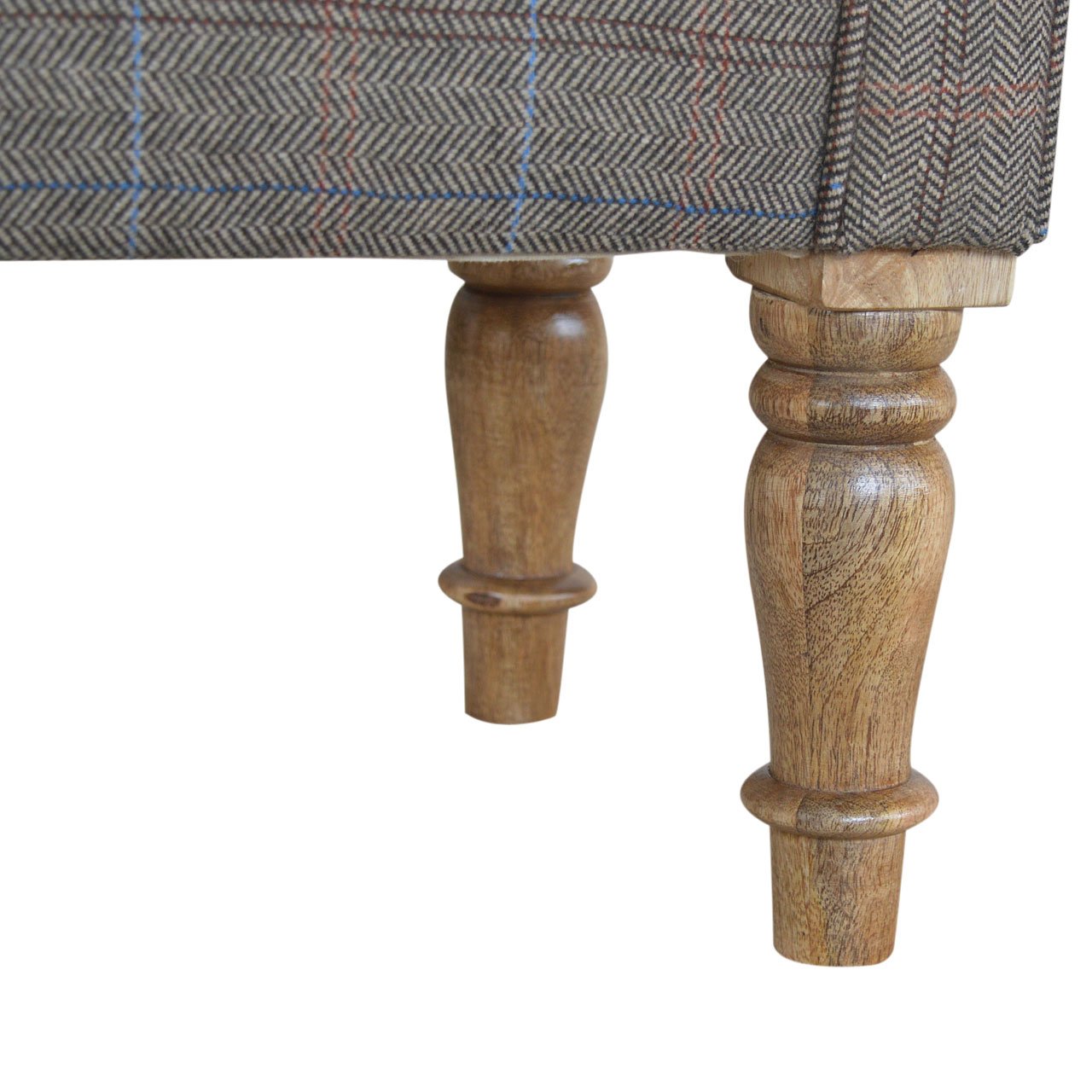 Ławka Artisan IN058 – drewno i tkanina obiciowa, wykończenie tweed wielobarwny - obrazek 5