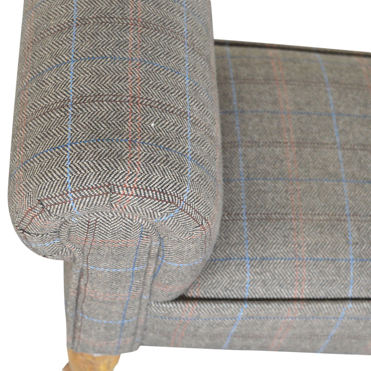 Ławka Artisan IN058 – drewno i tkanina obiciowa, wykończenie tweed wielobarwny - obrazek 6