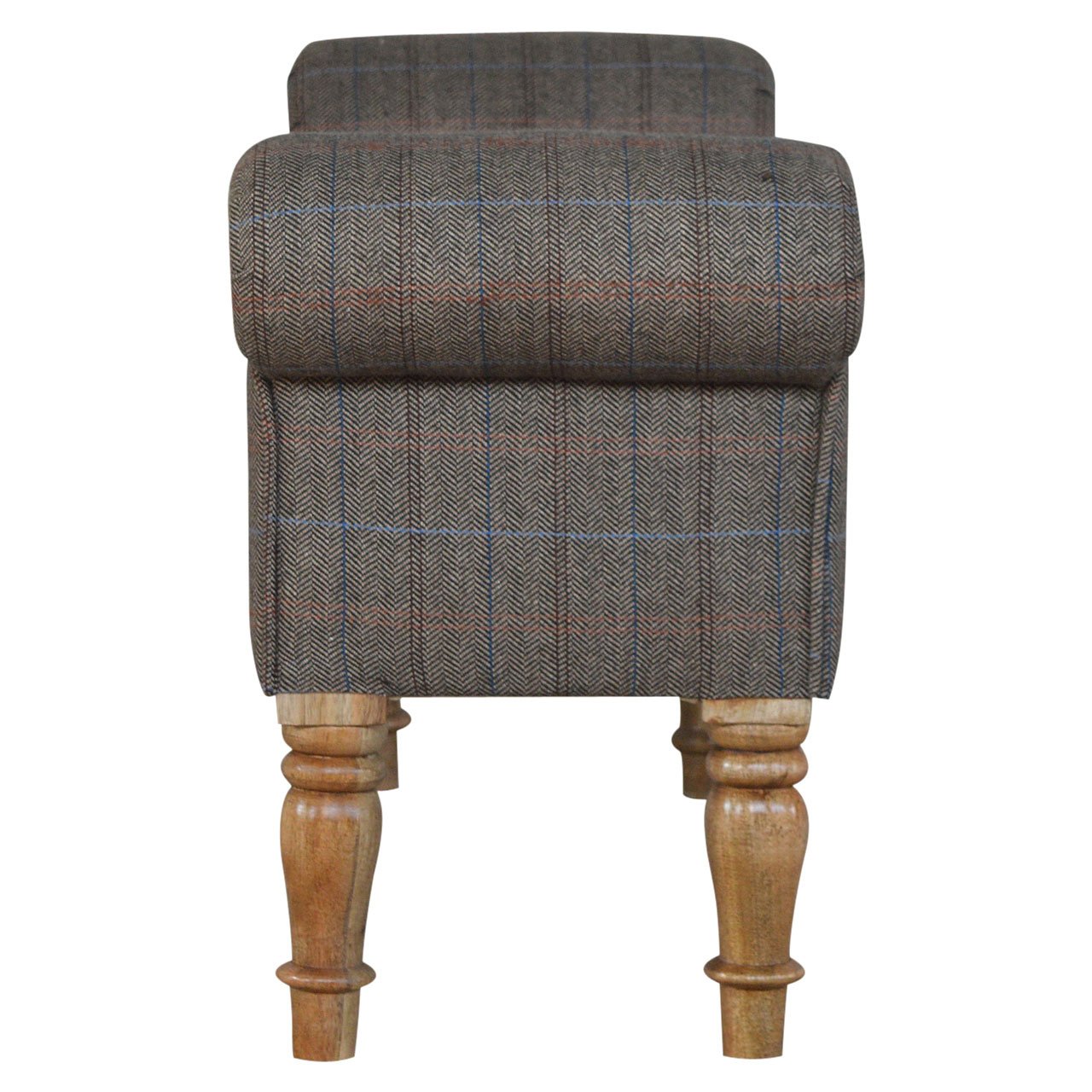 Ławka Artisan IN058 – drewno i tkanina obiciowa, wykończenie tweed wielobarwny - obrazek 7