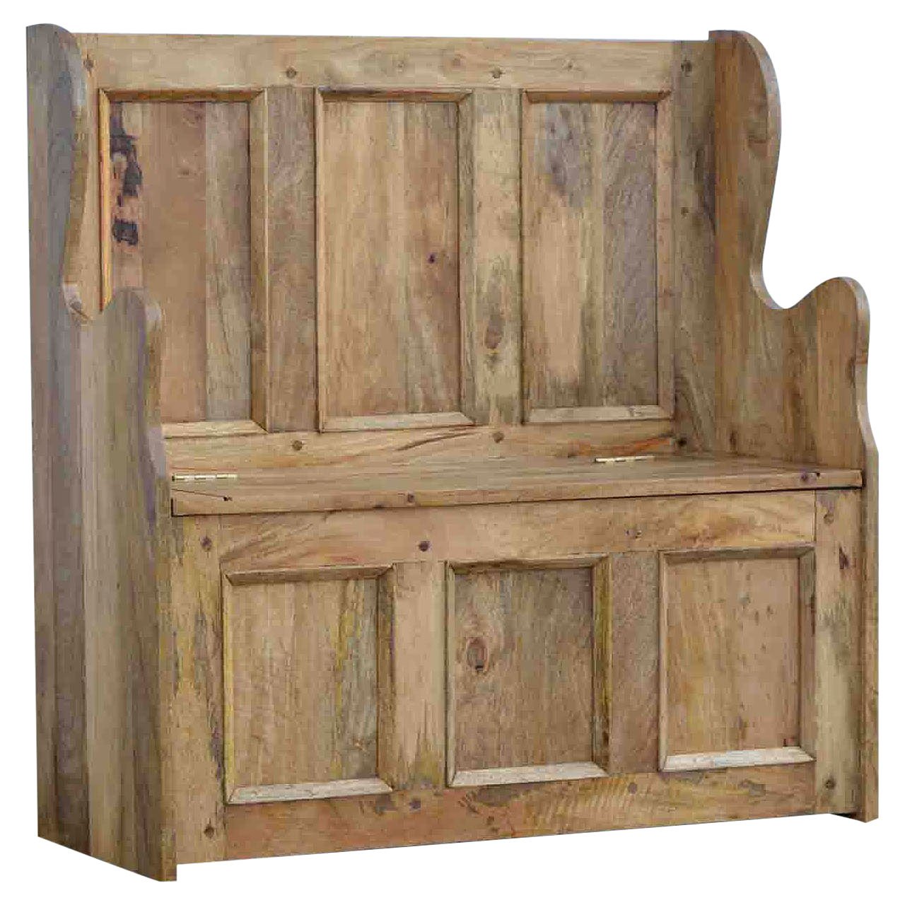 Ławka Artisan IN097 – lite drewno mango, wykończenie dębowe