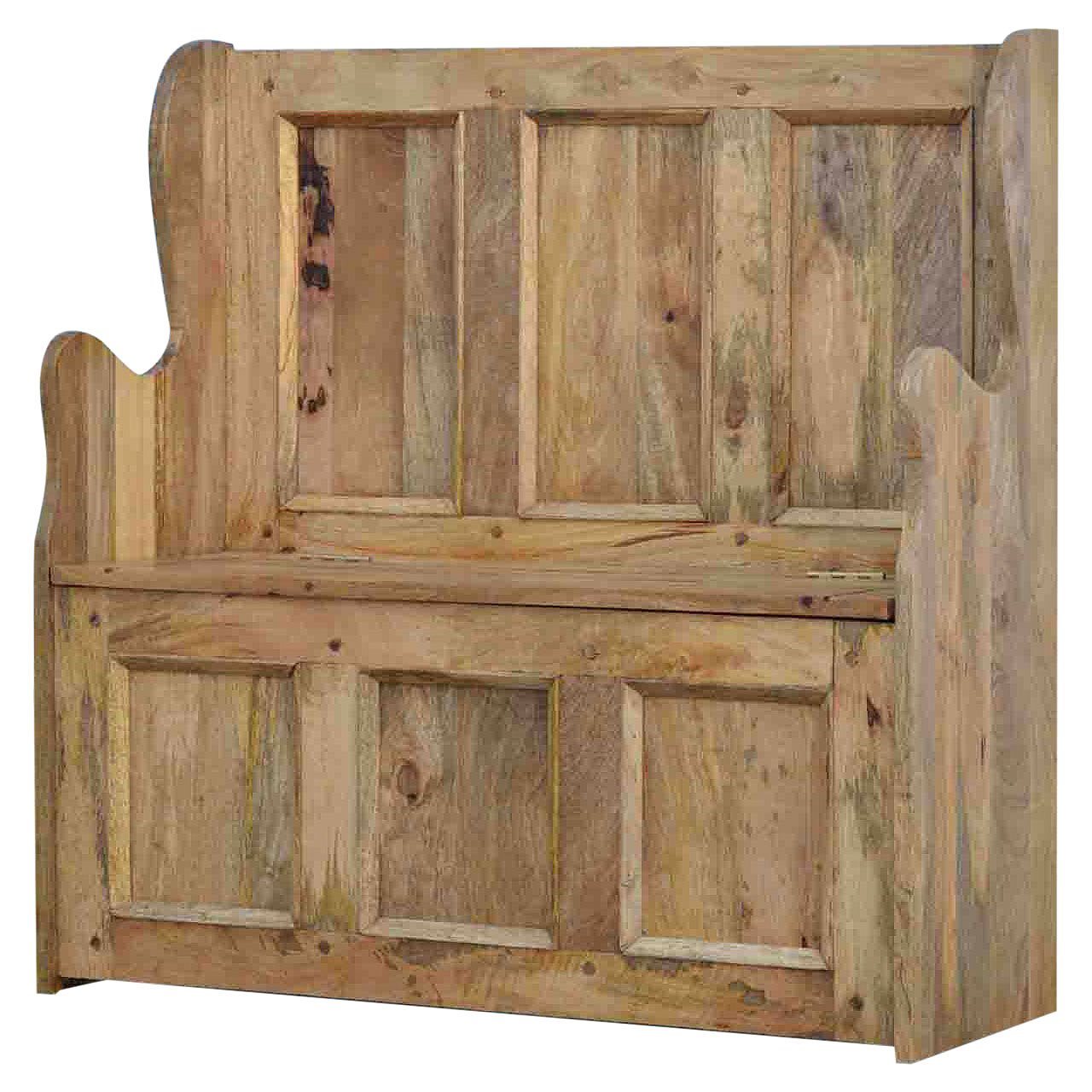 Ławka Artisan IN097 – lite drewno mango, wykończenie dębowe - obrazek 2