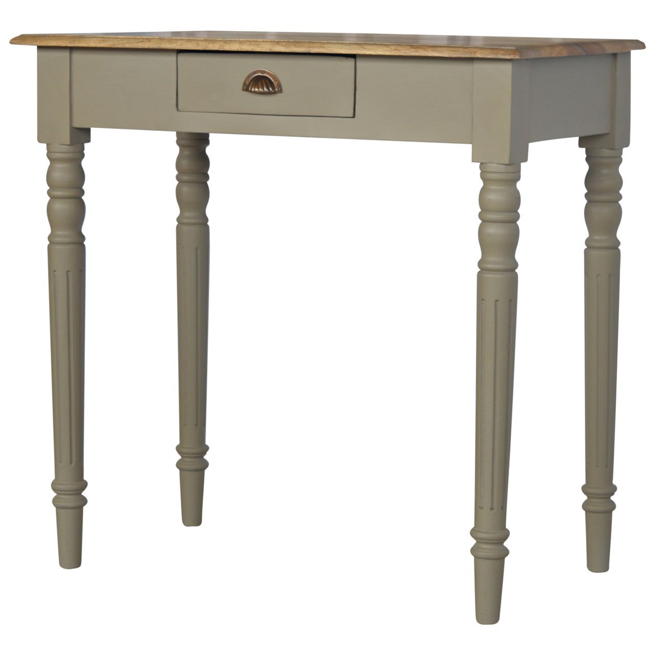 Biurko z litego drewna mango – dębowe, 80 cm — model IN123 - obrazek 2