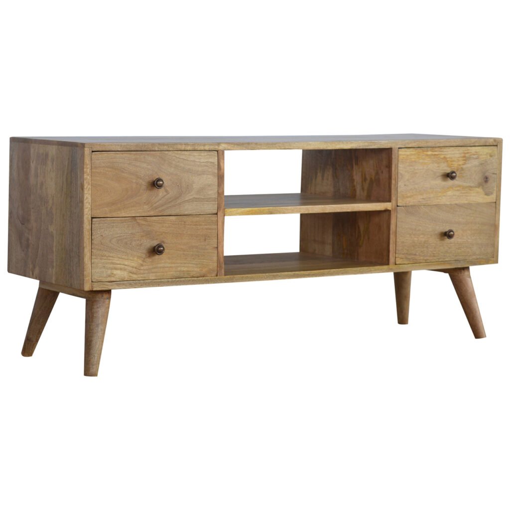 Szafka RTV Artisan IN130 – lite drewno mango, wykończenie dębowe