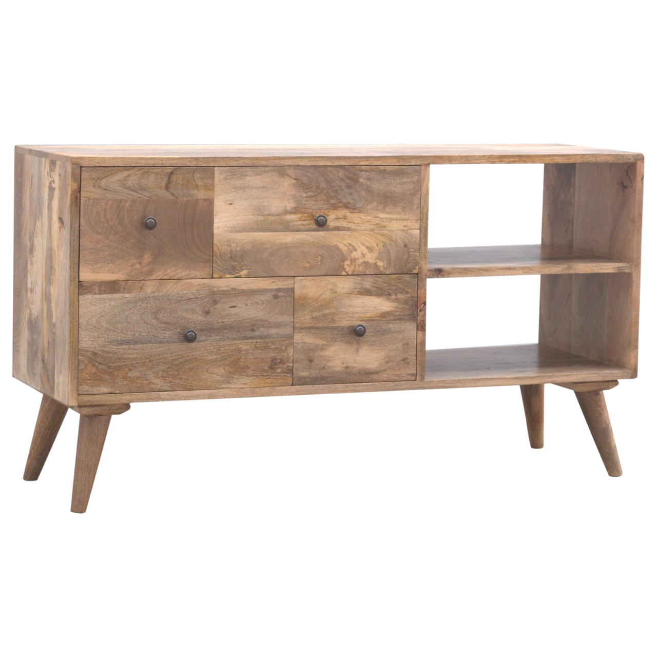 Szafka RTV Artisan IN135 – lite drewno mango, wykończenie dębowe