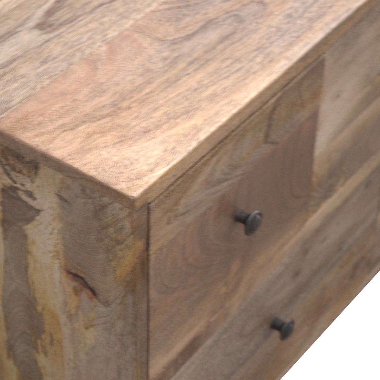 Szafka RTV Artisan IN135 – lite drewno mango, wykończenie dębowe - obrazek 3