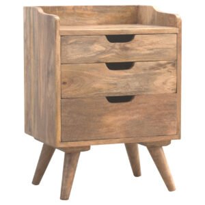 Szafka nocna z litego drewna mango – dębowa, 45 cm — model IN139
