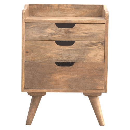 Szafka nocna z litego drewna mango – dębowa, 45 cm — model IN139 - obrazek 8