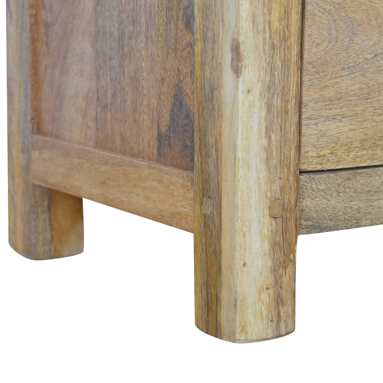 Szafka nocna z litego drewna mango – dębowa, 45 cm — model IN176 - obrazek 6