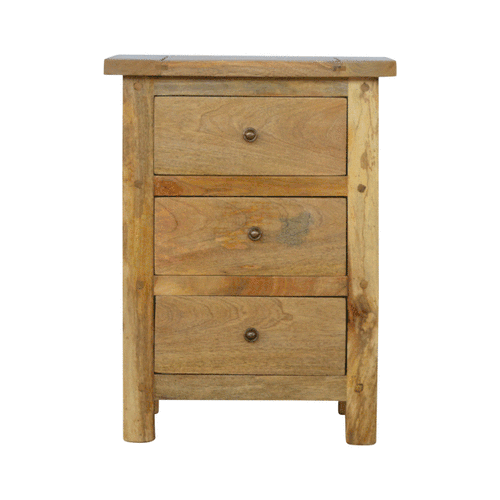 Szafka nocna z litego drewna mango – dębowa, 45 cm — model IN176 - obrazek 9
