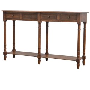 Stół z litego drewna mango – orzechowy, 150 cm