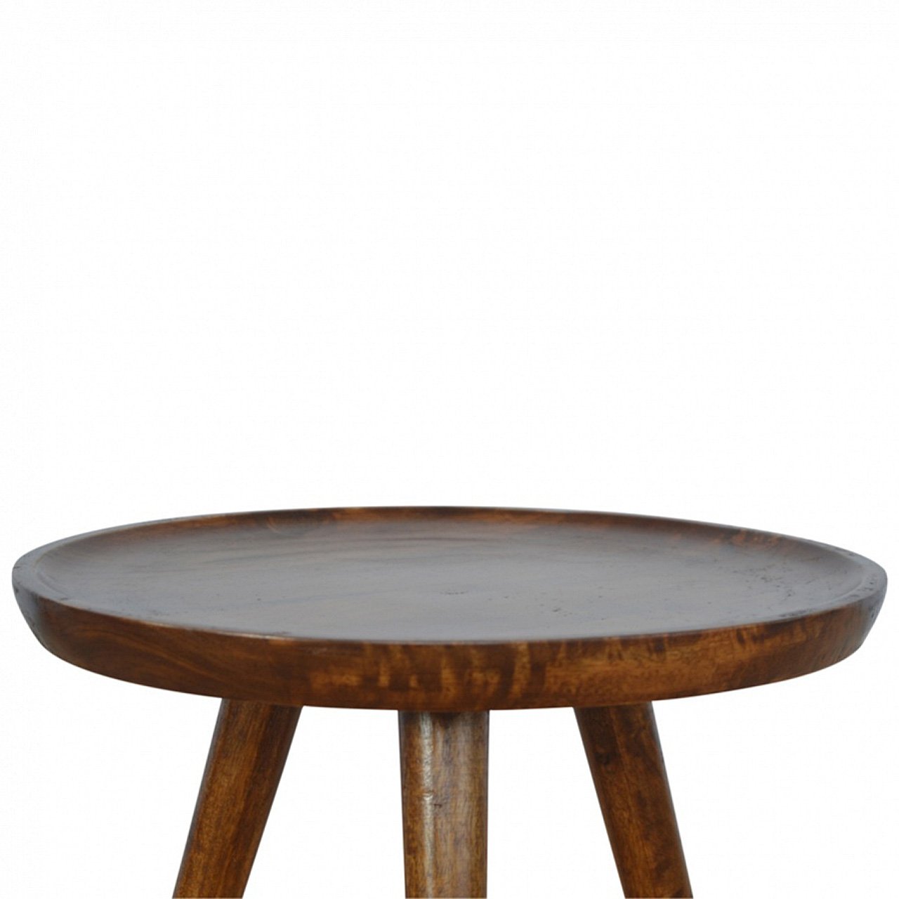 Pufa z litego drewna mango – kasztanowa, 45 cm — model IN2045 - obrazek 3