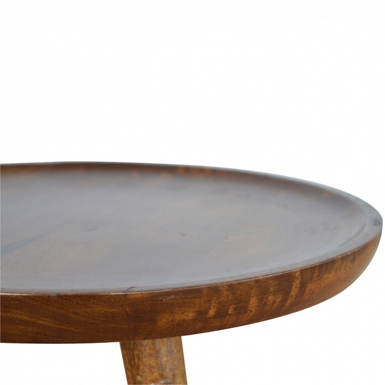 Pufa z litego drewna mango – kasztanowa, 45 cm — model IN2045 - obrazek 4