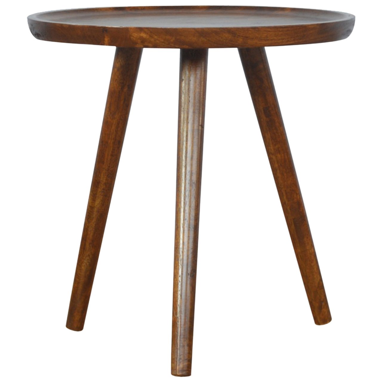 Pufa z litego drewna mango – kasztanowa, 45 cm — model IN2045 - obrazek 5