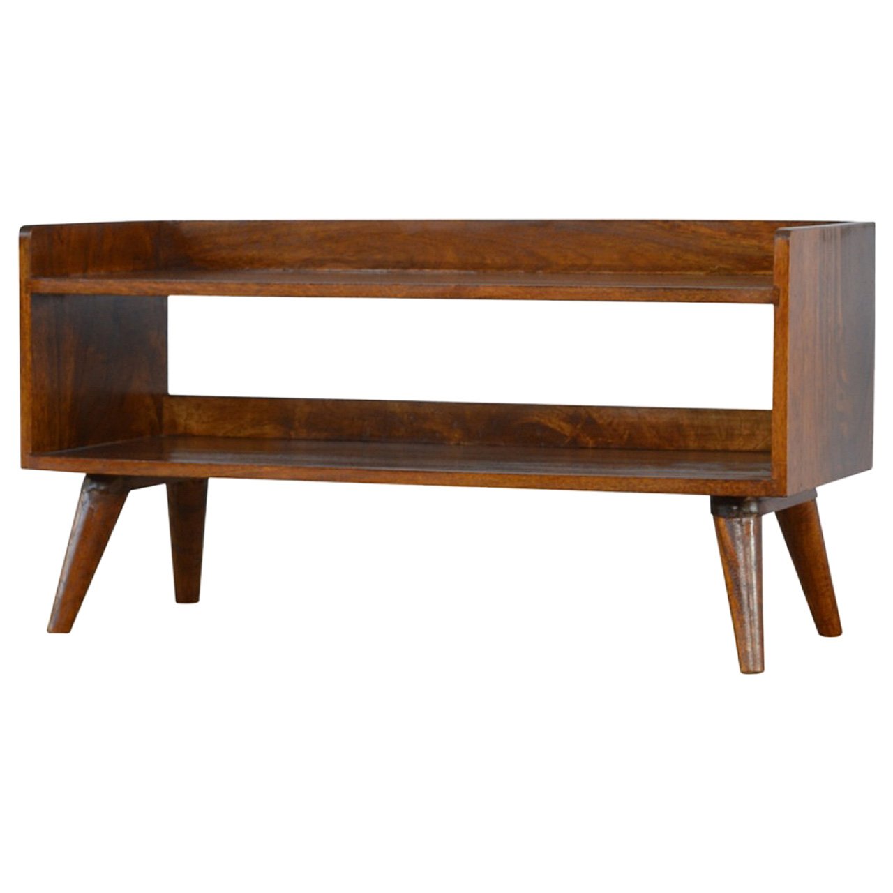 Ławka z litego drewna mango – kasztanowa, 90 cm — model IN2047 - Image 2