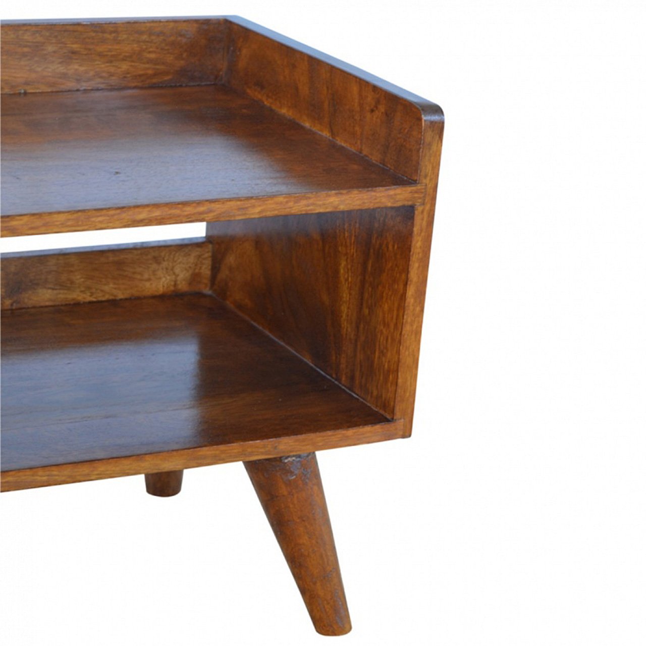 Ławka z litego drewna mango – kasztanowa, 90 cm — model IN2047 - Image 3