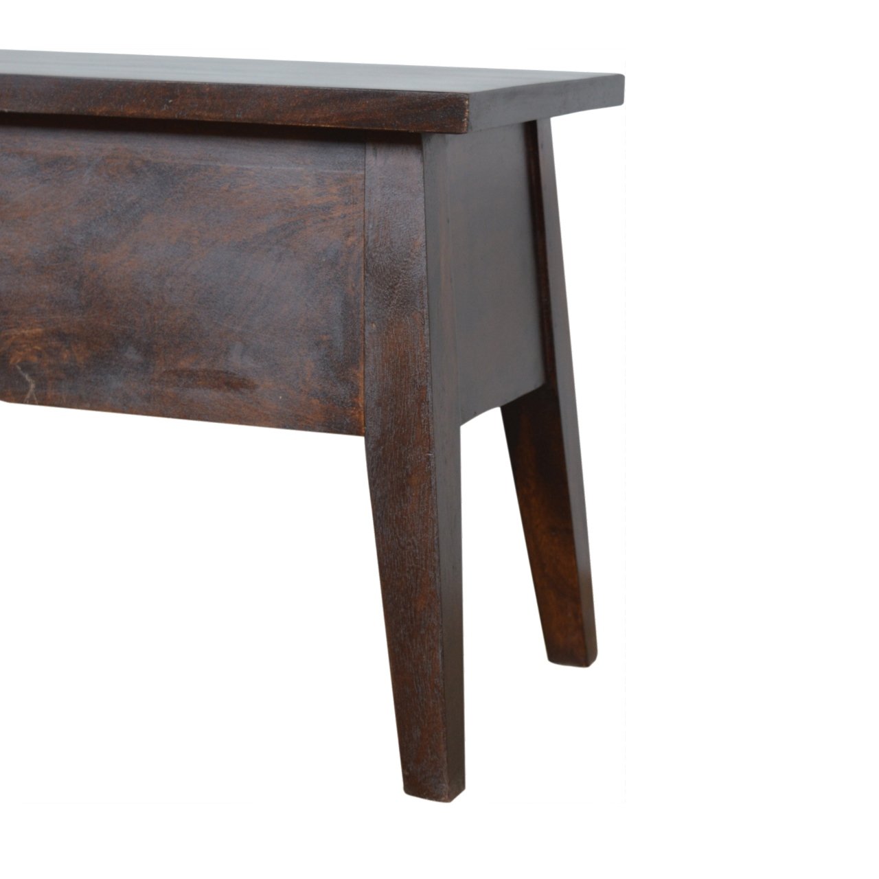 Ławka z litego drewna mango – kasztanowa, 100 cm - Image 4