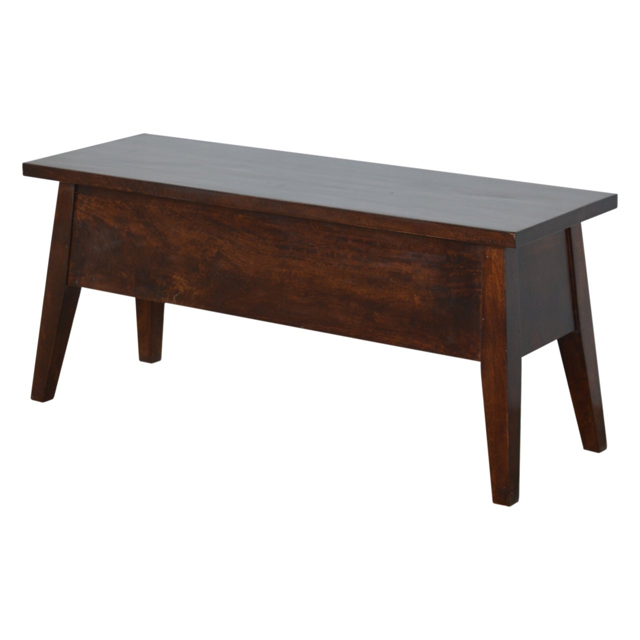 Ławka z litego drewna mango – kasztanowa, 100 cm - Image 2